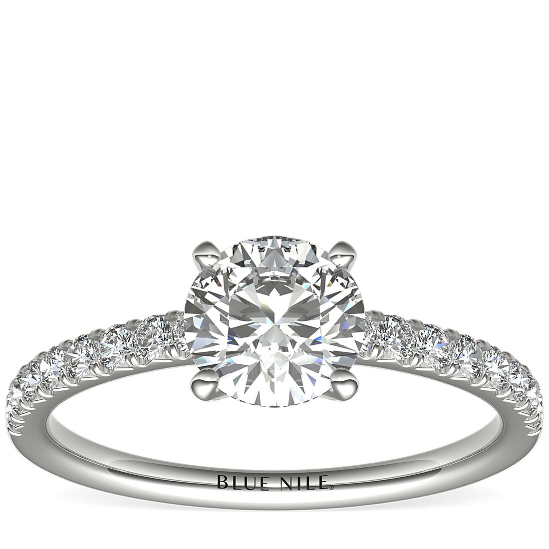 French Pav Diamond Engagement Ring in Platinum 1 4 ct French Pav Diamond Engagement Ring in Platinum 1 4 ct